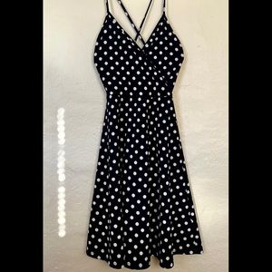 Navy Polka Dot Dress (M)